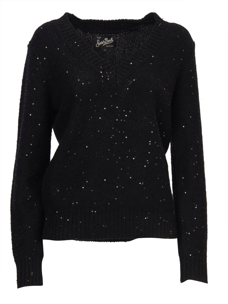 SAINT BARTH Maglione in Lana con Paillettes Eleara