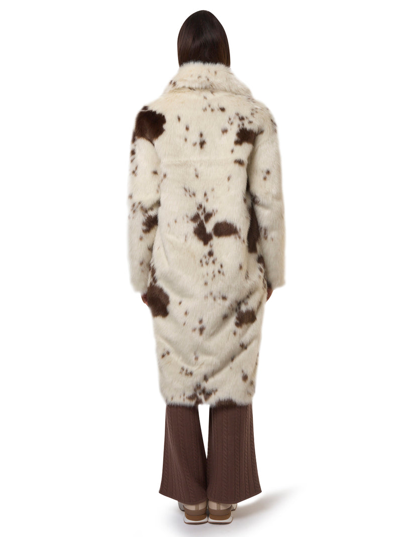 SAINT BARTH Cappotto Midi Faux Fur Muccato Rouge