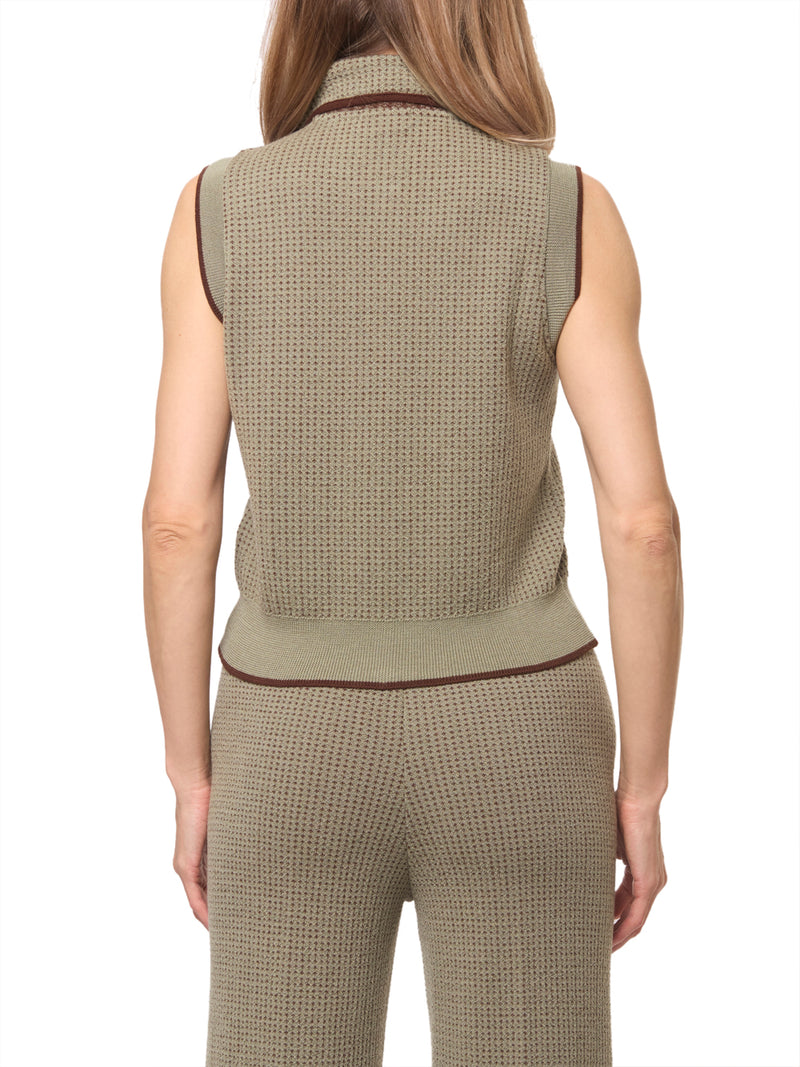 SIYU Gilet in Lana con Collo a Sciarpa