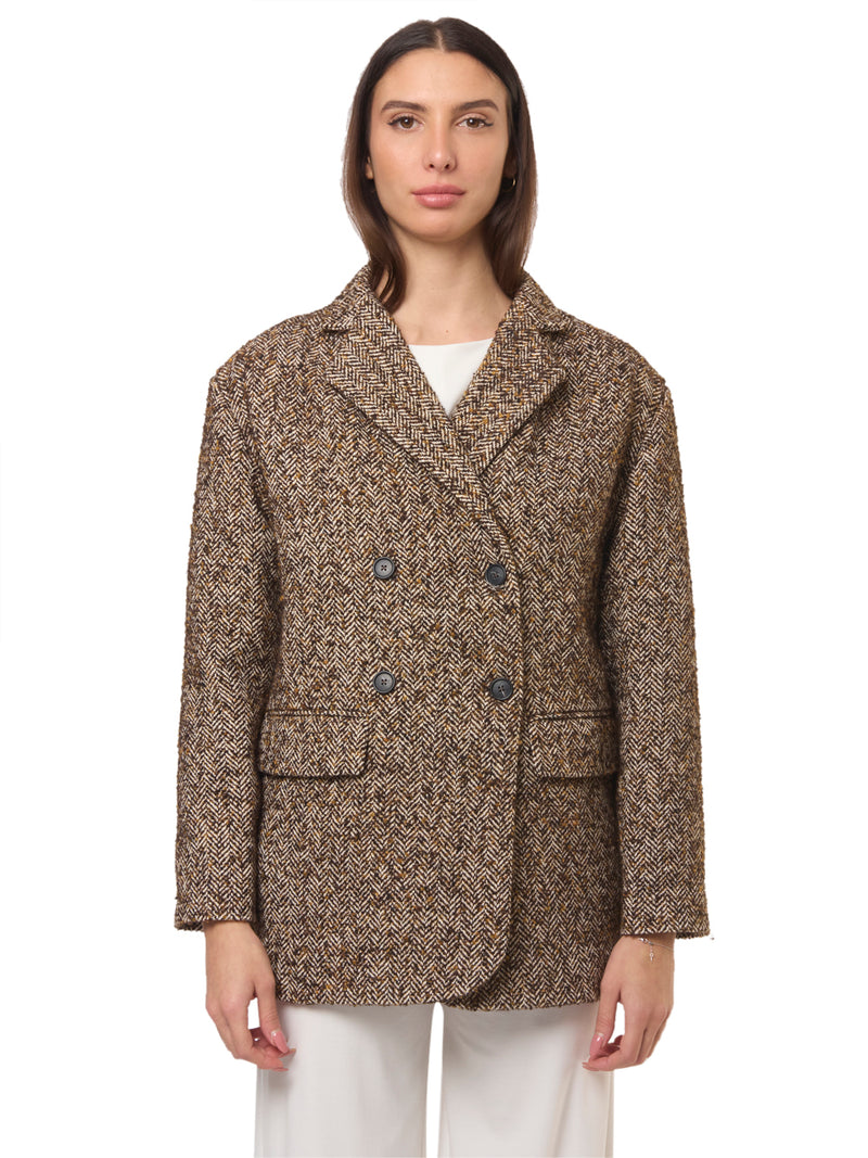 TRUE ROYAL Giacca in Tweed Doppiopetto