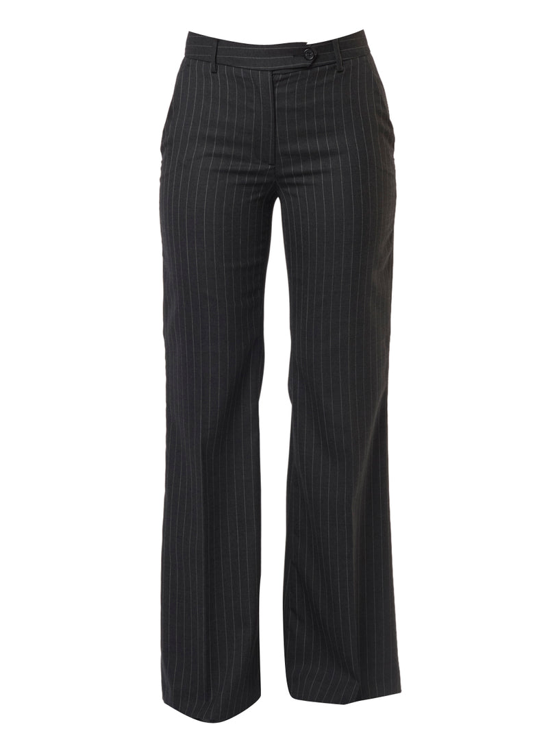 Pantalone Gessato Svasato in Lana